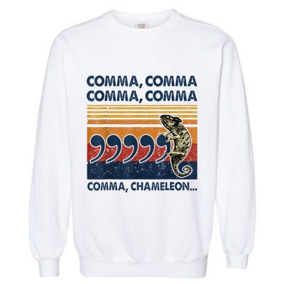 Comma Comma Chameleon Funny Grammar English Teacher Garment-Dyed Sweatshirt