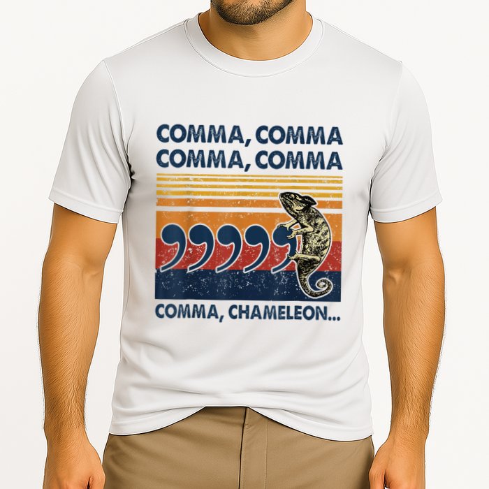 Comma Comma Chameleon Funny Grammar English Teacher Performance Shirt