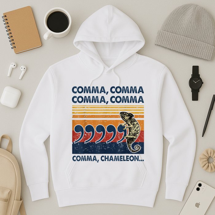 Comma Comma Chameleon Funny Grammar English Teacher Hoodie