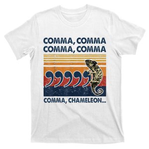 Comma Comma Chameleon Funny Grammar English Teacher T-Shirt