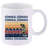Comma Comma Chameleon Funny Grammar English Teacher 11oz C Handle Ceramic Mug