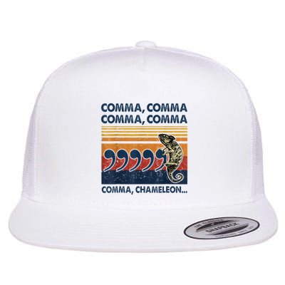 Comma Comma Chameleon Funny Grammar English Teacher Flat Bill Trucker Hat