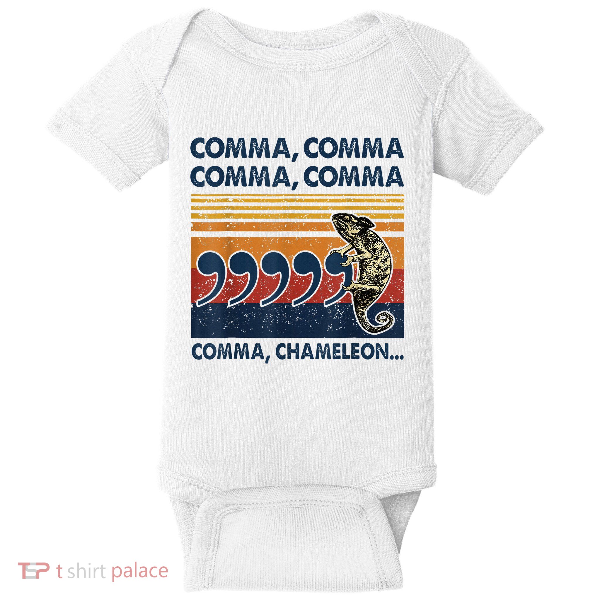 Comma Comma Chameleon Funny Grammar English Teacher Baby Bodysuit