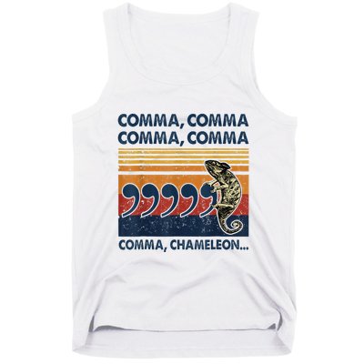 Comma Comma Chameleon Funny Grammar English Teacher Tank Top