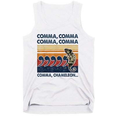 Comma Comma Chameleon Funny Grammar English Teacher Tank Top