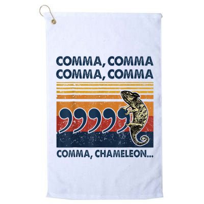 Comma Comma Chameleon Funny Grammar English Teacher Golf Towel