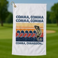 Comma Comma Chameleon Funny Grammar English Teacher Golf Towel