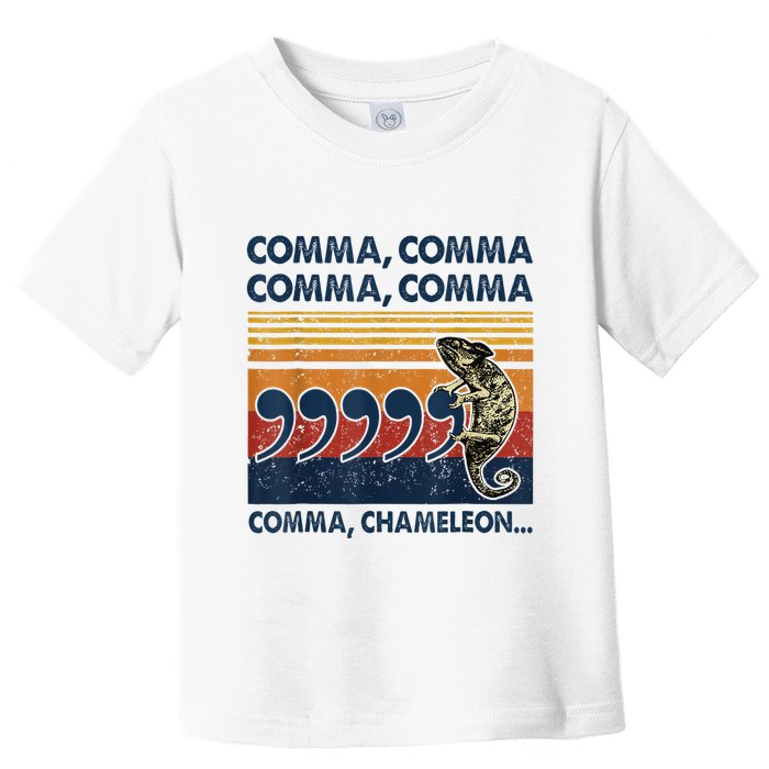 Comma Comma Chameleon Funny Grammar English Teacher Toddler T-Shirt
