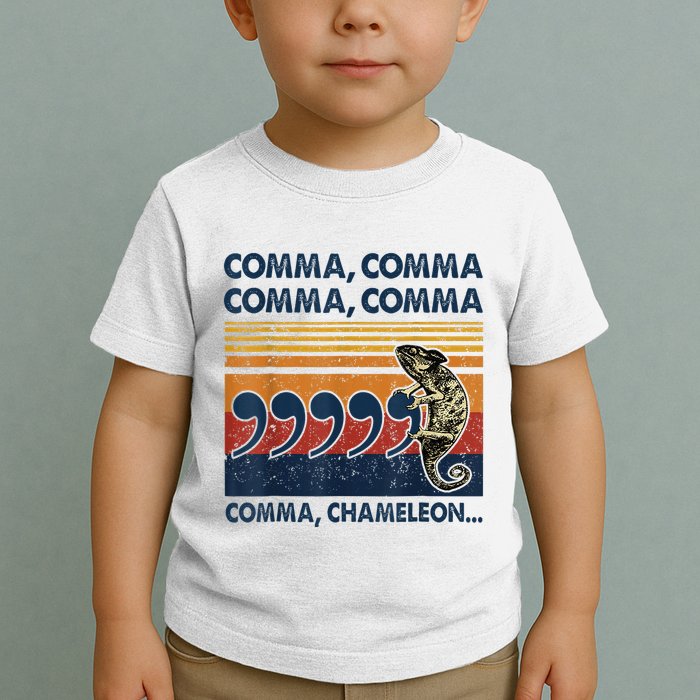 Comma Comma Chameleon Funny Grammar English Teacher Toddler T-Shirt