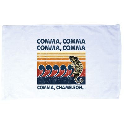 Comma Comma Chameleon Funny Grammar English Teacher Microfiber Hand Towel