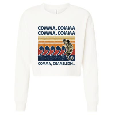 Comma Comma Chameleon Funny Grammar English Teacher Cropped Pullover Crew