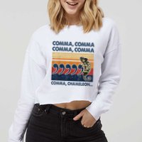 Comma Comma Chameleon Funny Grammar English Teacher Cropped Pullover Crew