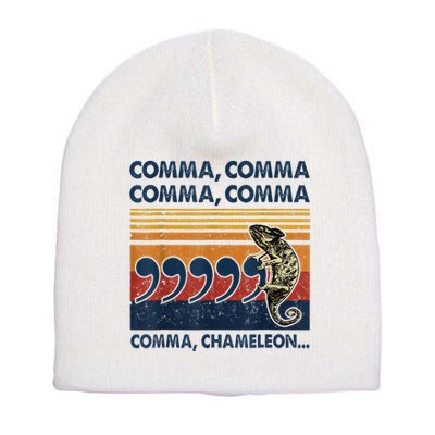 Comma Comma Chameleon Funny Grammar English Teacher Short Acrylic Beanie