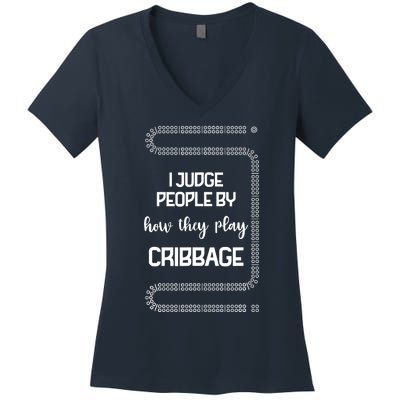 Cribbage Champion Cribbage Board Game Funny Cribbage Women's V-Neck T-Shirt