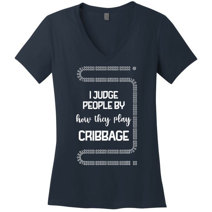 Cribbage Champion Cribbage Board Game Funny Cribbage Women's V-Neck T-Shirt