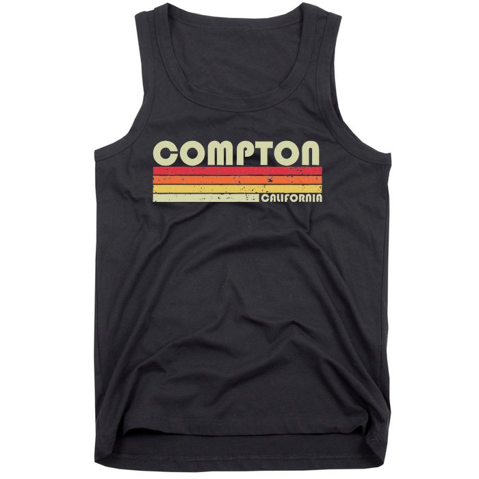 Compton Ca California Funny City Home Roots Gift Retro 80s Tank Top