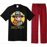 Cat Cowboy Cowgirl Women Halloween Meow Howdy Pajama Set