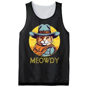 Cat Cowboy Cowgirl Women Halloween Meow Howdy Mesh Reversible Basketball Jersey Tank