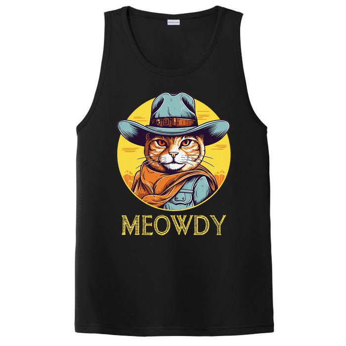 Cat Cowboy Cowgirl Women Halloween Meow Howdy PosiCharge Competitor Tank