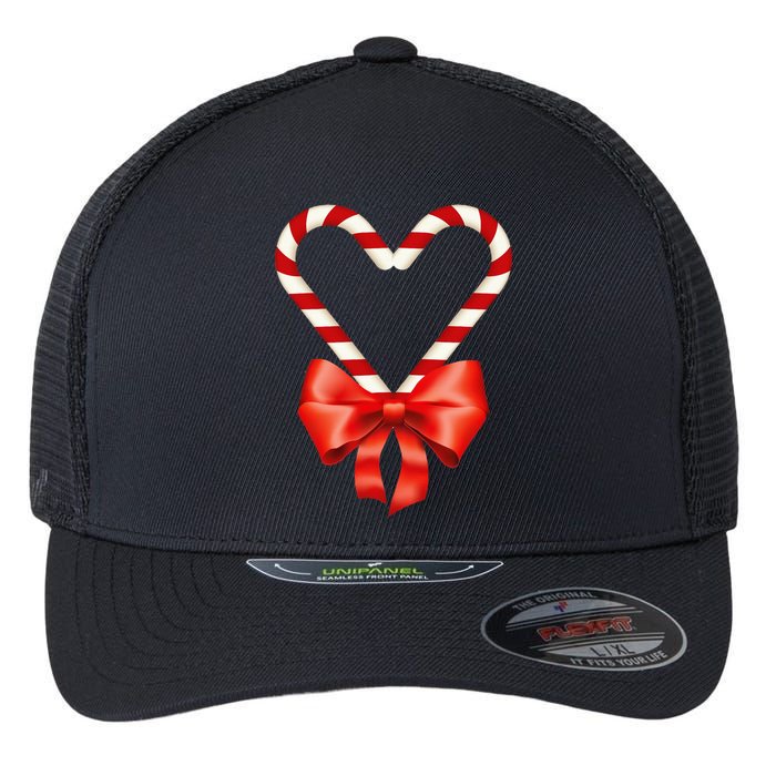 Christmas Candy Cane Heart For Children Flexfit Unipanel Trucker Cap