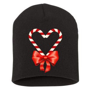 Christmas Candy Cane Heart For Children Short Acrylic Beanie