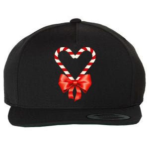 Christmas Candy Cane Heart For Children Wool Snapback Cap