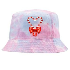 Christmas Candy Cane Heart For Children Tie-Dyed Bucket Hat