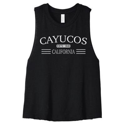 Cayucos California Women's Racerback Cropped Tank