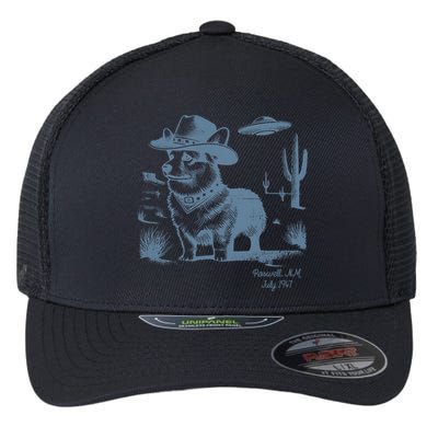 Corgi Cowboy Cowgirl Vintage UFO Western Country Dog Mom Flexfit Unipanel Trucker Cap