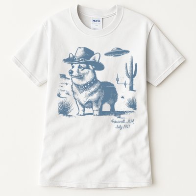 Corgi Cowboy Cowgirl Vintage UFO Western Country Dog Mom Tall T-Shirt