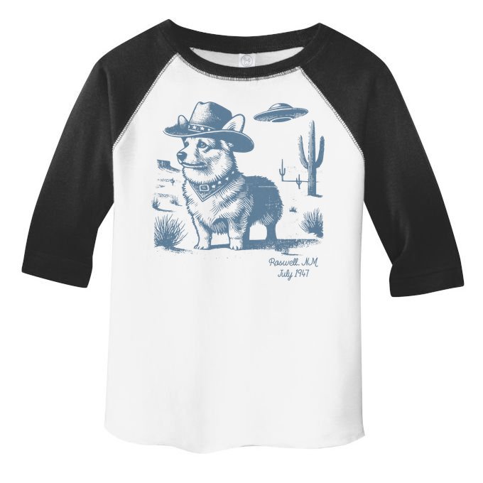 Corgi Cowboy Cowgirl Vintage UFO Western Country Dog Mom Toddler Fine Jersey T-Shirt