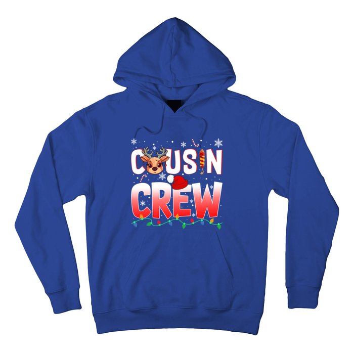 Cousin Crew Christmas Reindeer Santa Hat Xmas Funny Holiday Funny Gift Hoodie