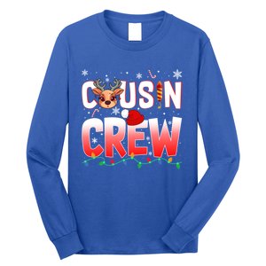 Cousin Crew Christmas Reindeer Santa Hat Xmas Funny Holiday Funny Gift Long Sleeve Shirt