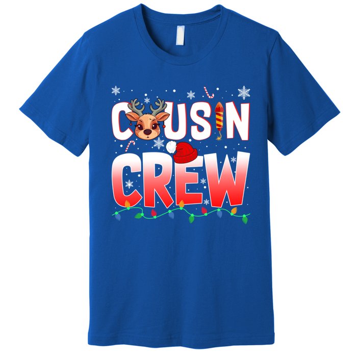 Cousin Crew Christmas Reindeer Santa Hat Xmas Funny Holiday Funny Gift Premium T-Shirt