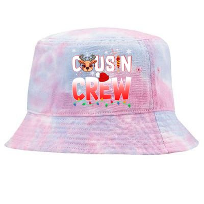 Cousin Crew Christmas Reindeer Santa Hat Xmas Funny Holiday Funny Gift Tie-Dyed Bucket Hat