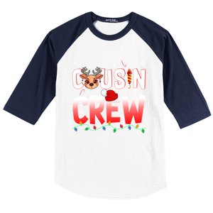 Cousin Crew Christmas Reindeer Santa Hat Xmas Funny Holiday Funny Gift Baseball Sleeve Shirt