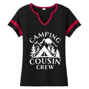 Camping Cousins Crew Family Reunion Road Trip Matching Gift Ladies Halftime Notch Neck Tee