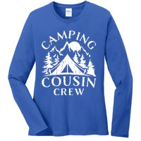 Camping Cousins Crew Family Reunion Road Trip Matching Gift Ladies Long Sleeve Shirt