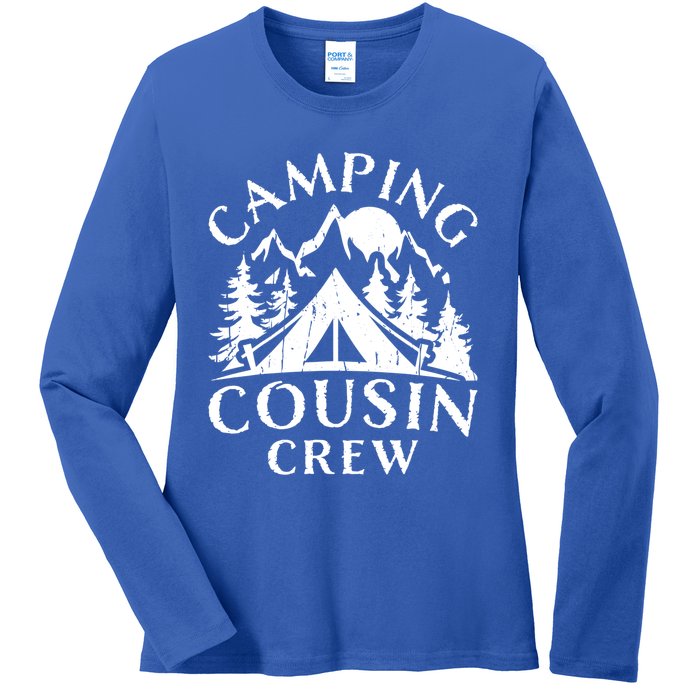 Camping Cousins Crew Family Reunion Road Trip Matching Gift Ladies Long Sleeve Shirt