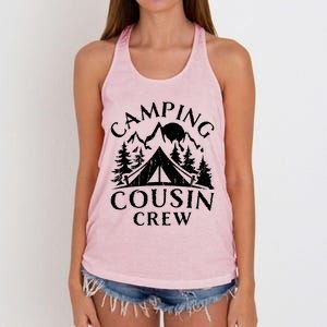 Camping Cousins Crew Family Reunion Road Trip Matching Gift Women's Knotted Racerback Tank