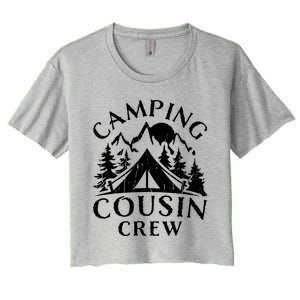 Camping Cousins Crew Family Reunion Road Trip Matching Gift Women's Crop Top Tee