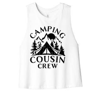 Camping Cousins Crew Family Reunion Road Trip Matching Gift Women's Racerback Cropped Tank