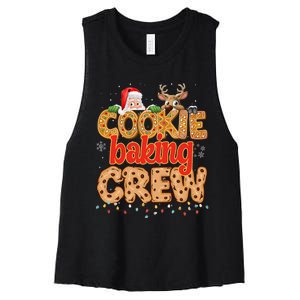 Christmas Cookie Crew Baking Pajamas Baking Family Funny Women's Racerback Cropped Tank