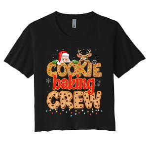 Christmas Cookie Crew Baking Pajamas Baking Family Funny Women's Crop Top Tee