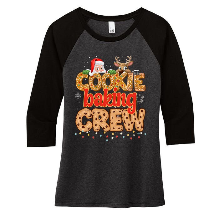 Christmas Cookie Crew Baking Pajamas Baking Family Funny Women's Tri-Blend 3/4-Sleeve Raglan Shirt