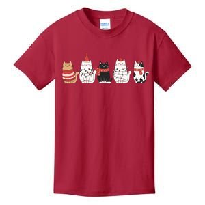 Cute Cat Christmas Cat Lover Gift For Christmas Kids T-Shirt