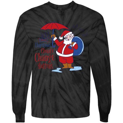 Climate Change Christmas Tie-Dye Long Sleeve Shirt