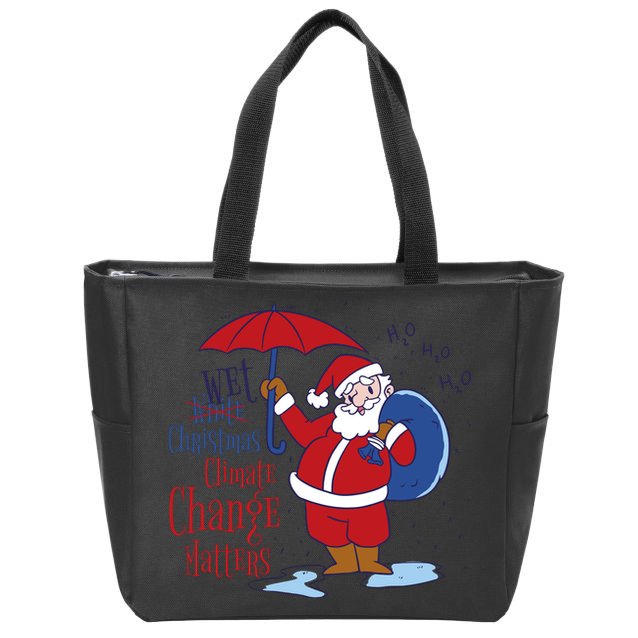 Climate Change Christmas Zip Tote Bag