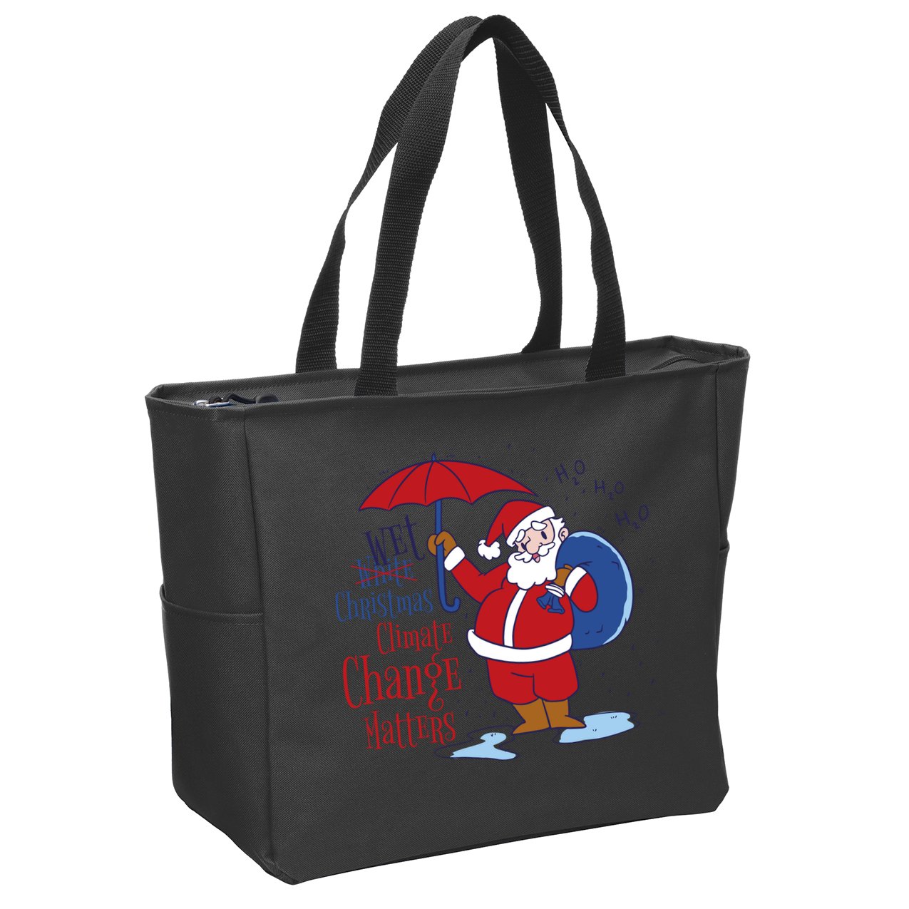 Climate Change Christmas Zip Tote Bag