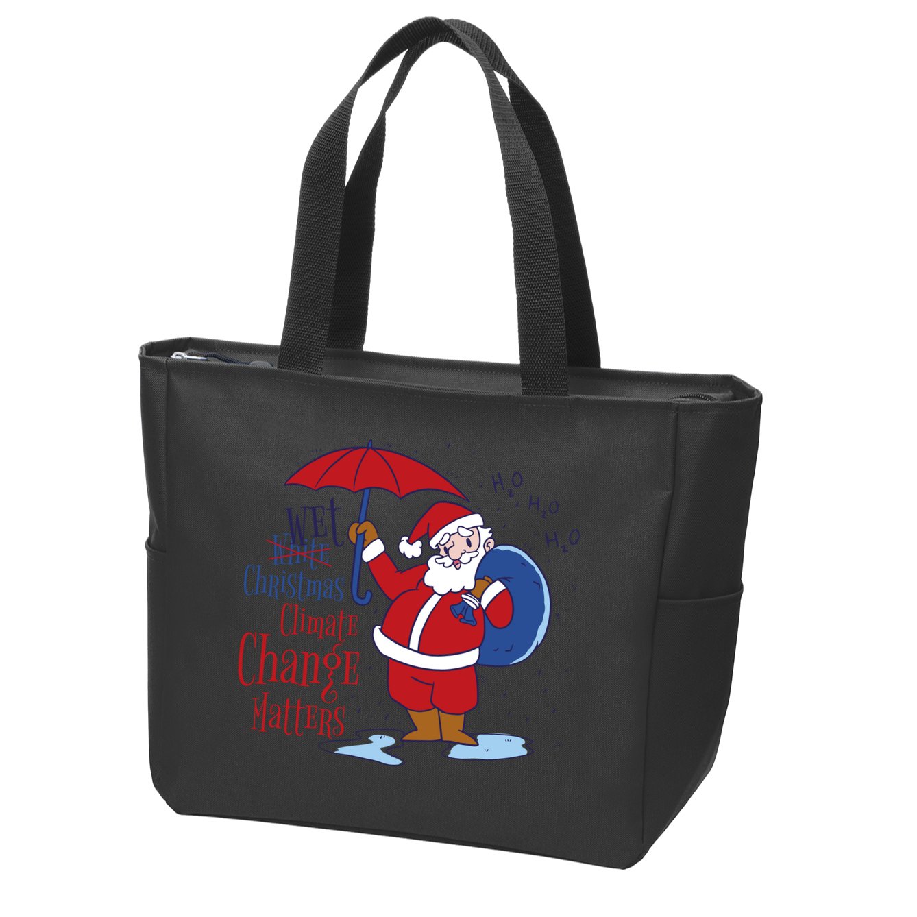 Climate Change Christmas Zip Tote Bag